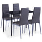 Conjunto de mesa de jantar 5 peças branco e preto
