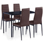 Conjunto de mesa de jantar 5 peças branco e preto