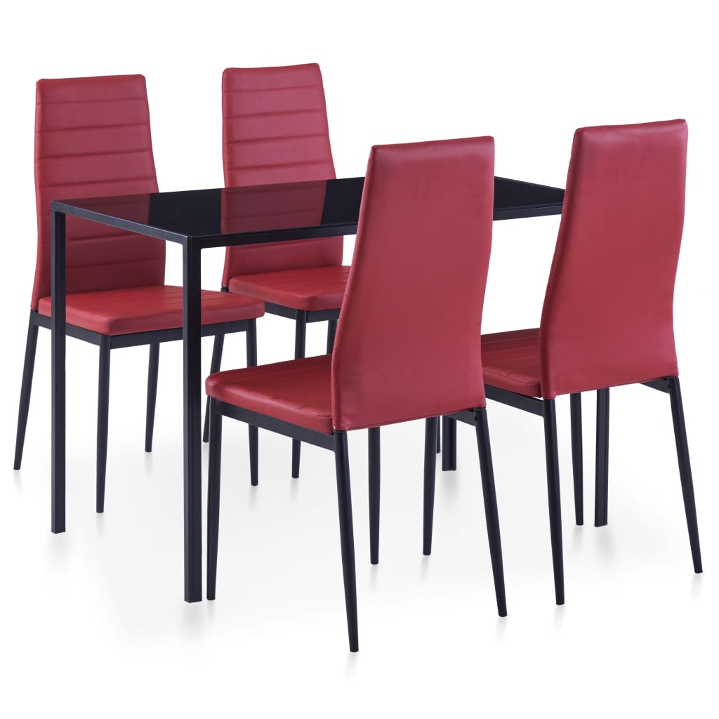 Conjunto de mesa de comedor 5 piezas blanco y negro