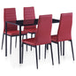 Conjunto de mesa de jantar 5 peças branco e preto