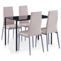 Conjunto de mesa de jantar 5 peças branco e preto