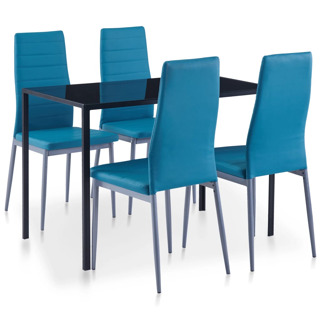 Conjunto de mesa de comedor 5 piezas blanco y negro