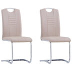 Sillas de comedor voladizas 2 uds cuero sintético capuchino