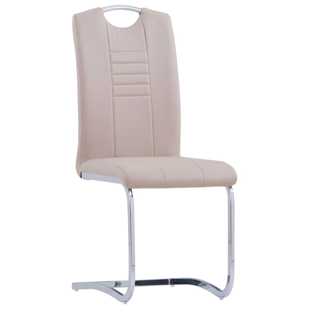 Sillas de comedor voladizas 2 uds cuero sintético capuchino