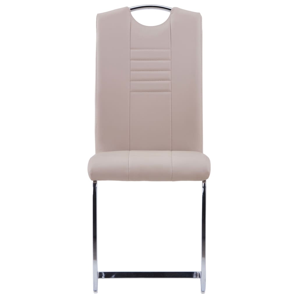 Sillas de comedor voladizas 2 uds cuero sintético capuchino