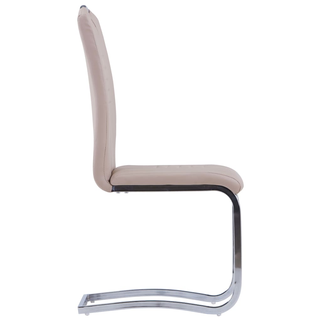 Sillas de comedor voladizas 2 uds cuero sintético capuchino