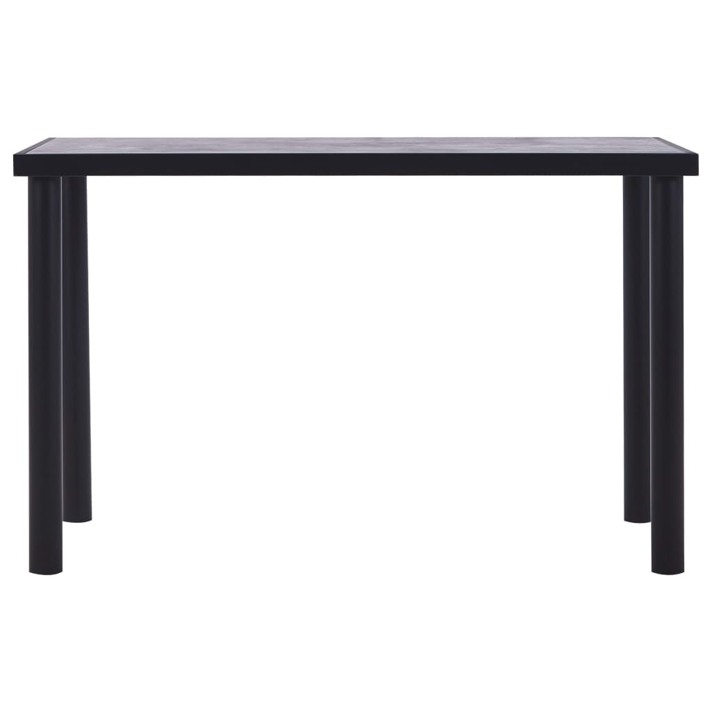 Mesa de comedor de MDF negro y gris hormigón 120x60x75 cm