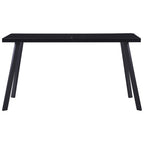 Mesa de comedor de vidrio templado negro 140x70x75 cm