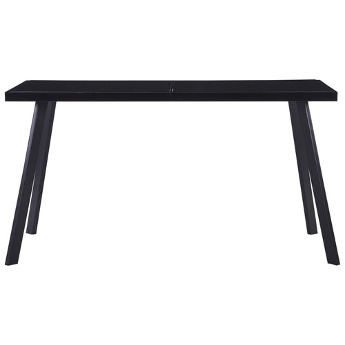 Black tempered glass dining table 140x70x75 cm