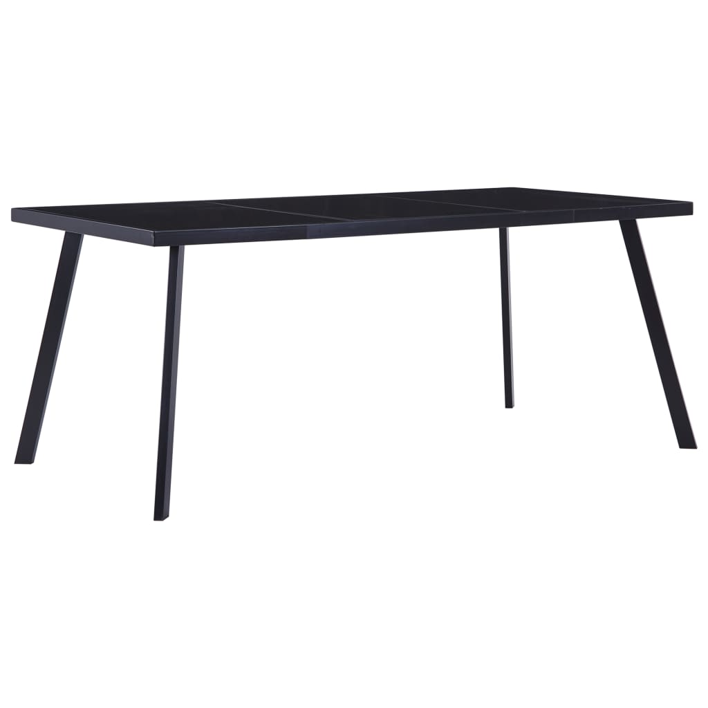 Mesa de comedor de vidrio templado negro 140x70x75 cm