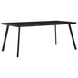 Mesa de comedor de vidrio templado negro 140x70x75 cm