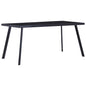Mesa de comedor de vidrio templado negro 140x70x75 cm