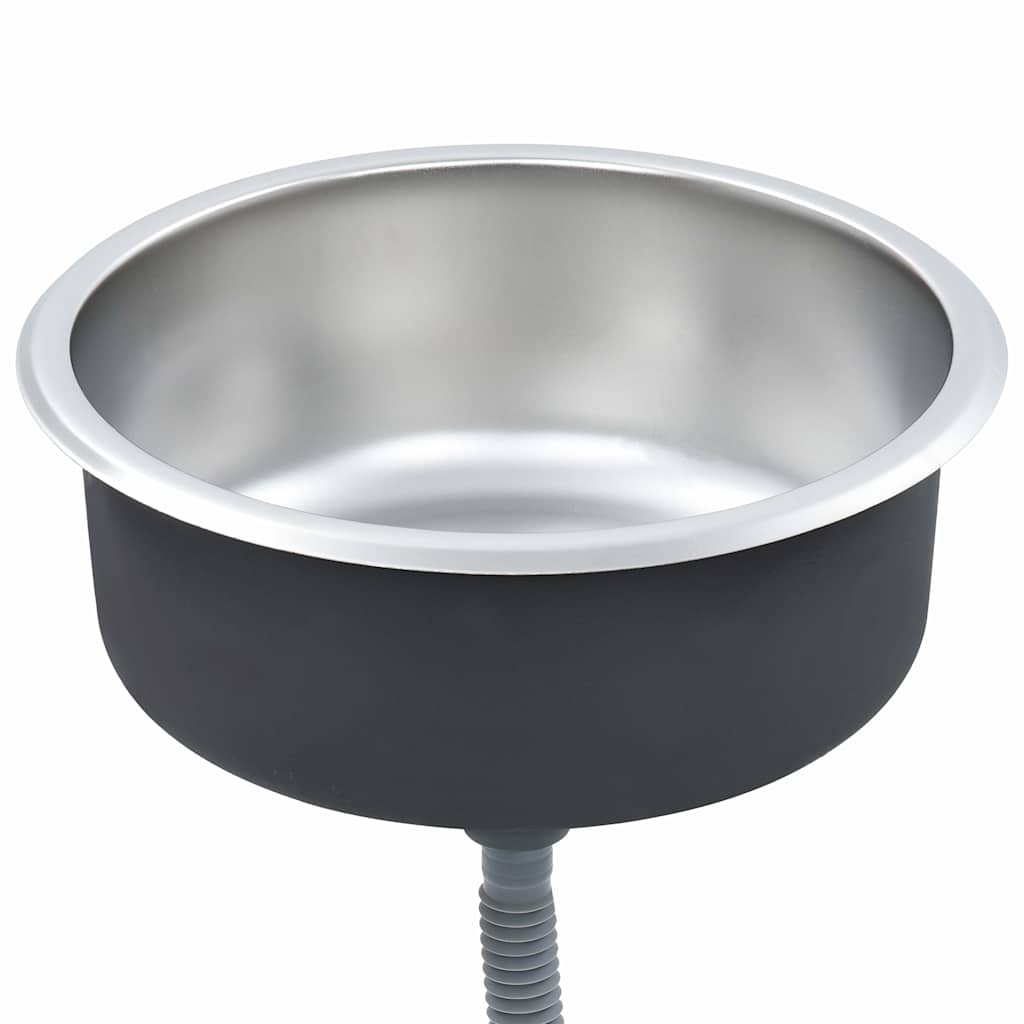 Fregadero de cocina con colador y sifón de acero inoxidable