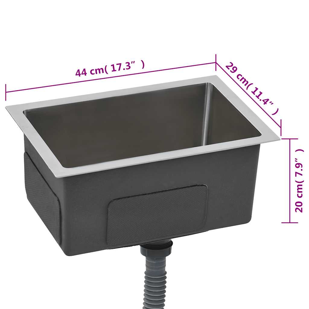 Fregadero de cocina hecho a mano acero inoxidable