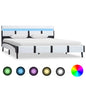 Estructura cama LED sin colchón cuero sintético gris 100x200 cm