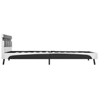 Estructura de cama con LED sin colchón cuero gris 140x200 cm