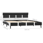 Estructura de cama con LED sin colchón cuero gris 140x200 cm