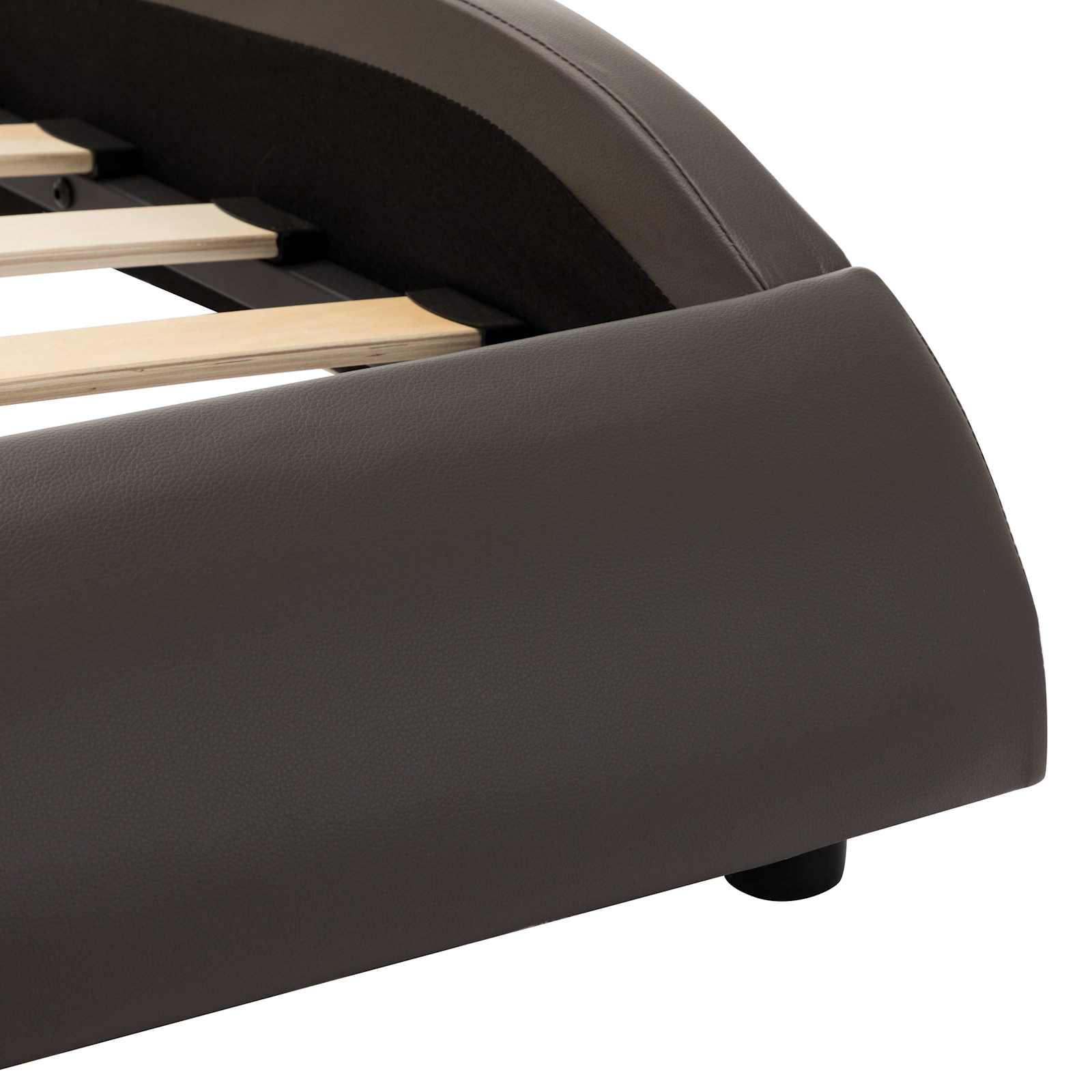Estructura de cama Gris y blanco 160 x 200 cm Cuero artificial