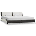 Estructura de cama Gris y blanco 160 x 200 cm Cuero artificial