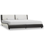 Estructura de cama Gris y blanco 160 x 200 cm Cuero artificial