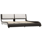 Estructura de cama Gris y blanco 160 x 200 cm Cuero artificial