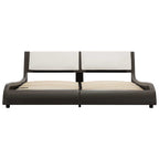 Estructura de cama Gris y blanco 160 x 200 cm Cuero artificial