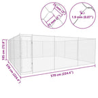 Perrera de exterior de acero galvanizado 570x570x185 cm