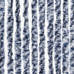 Cortina mosquitera chenilla azul blanco y plateada 56x185 cm