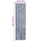 Cortina mosquitera chenilla azul blanco y plateada 56x185 cm