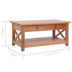 Mesa de centro de madera maciza de caoba 100x55x46 cm