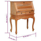 Escritorio secreter de madera maciza de caoba 78x42x103 cm