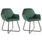 Dining chairs, 2 units, green velvet