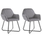 Dining chairs 2 pieces grey velvet