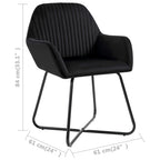 Sillas de comedor 2 unidades terciopelo negro