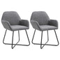 Dining chairs 2 units yellow fabric