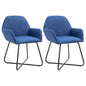 Dining chairs 2 units yellow fabric
