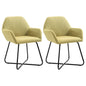 Dining chairs 2 units yellow fabric