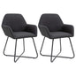 Dining chairs 2 units yellow fabric