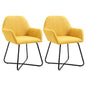 Dining chairs 2 units yellow fabric