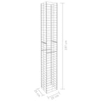 Cestas de muro de gaviones 3 uds acero galvanizado 25x25x197cm