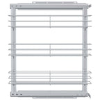 Cesta de cocina extraíble 3 niveles plateada 47x15,5x55,5 cm