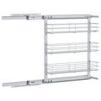 Cesta de cocina extraíble 3 niveles plateada 47x15,5x55,5 cm