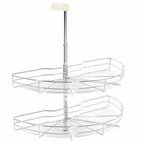 Bandeja cocina alambre 2 niveles plata 180 grados 75x38x80 cm