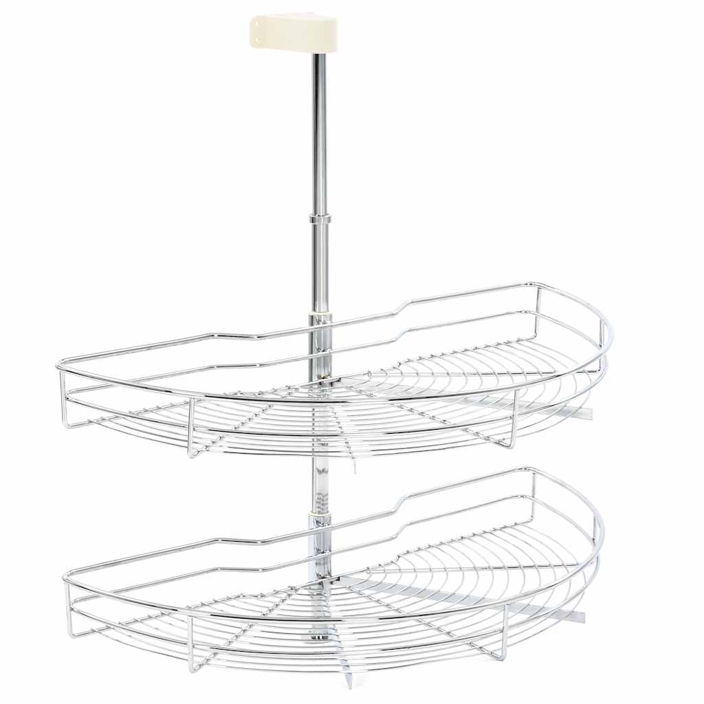 Bandeja cocina alambre 2 niveles plata 180 grados 75x38x80 cm