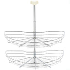 Bandeja cocina alambre 2 niveles plata 180 grados 75x38x80 cm