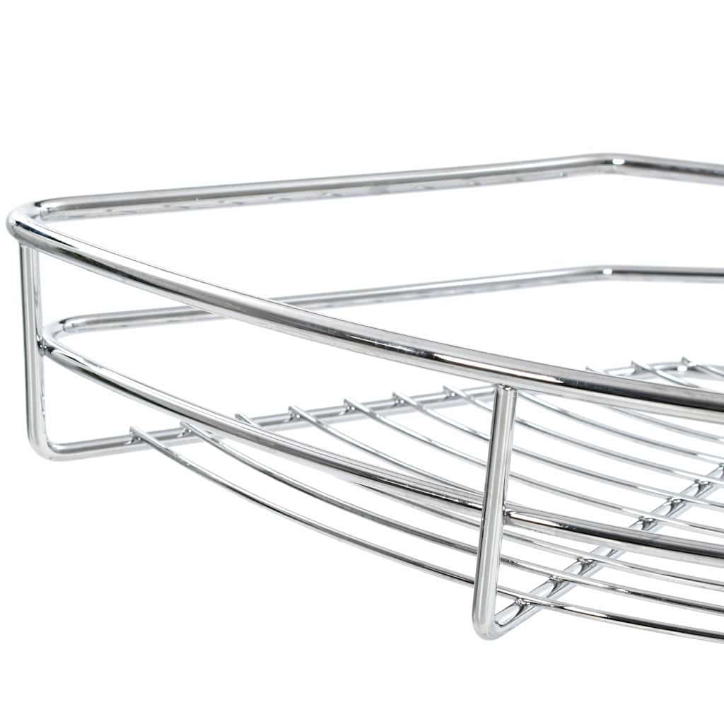 Bandeja cocina alambre 2 niveles plata 180 grados 75x38x80 cm
