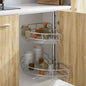 Tabuleiro de cozinha em arame 2 níveis prata 180 graus 75x38x80 cm