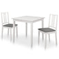 Conjunto de sala de jantar 3 peças MDF branco