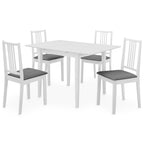 Juego de muebles de comedor 5 piezas MDF blanco