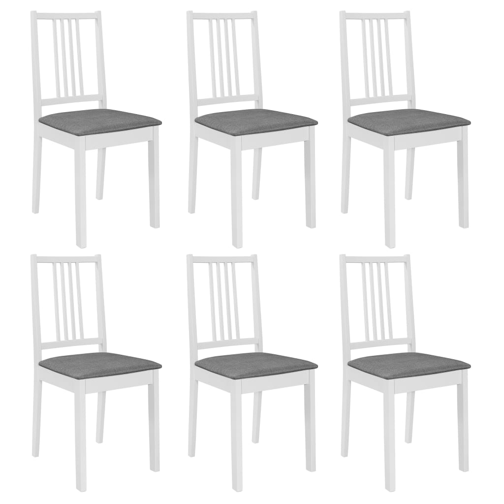 Dining chairs with cushions 2 pcs solid wood white